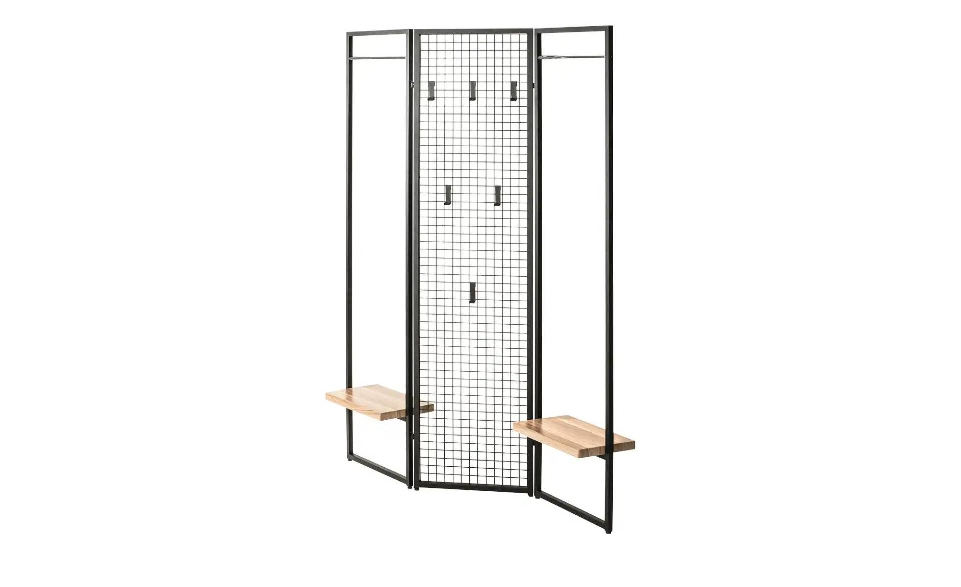 Standgarderobe   ¦ schwarz ¦ Metall,Holzwerkstoff ¦ Maße (cm): B: 133 H: 175 T: 24.0 Garderoben & Kleiderstangen > Garderobenständer - Möbel Kraft