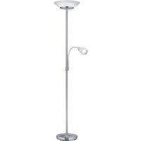 Standleuchte GERRY 2xE27 1xE14 von REALITY Leuchten Nickel Matt / Glas Weiß R40063107 Hellgrau