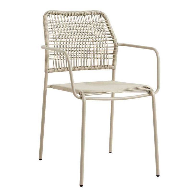Stapelbarer Gartenstuhl minimalistisch in grau/beige