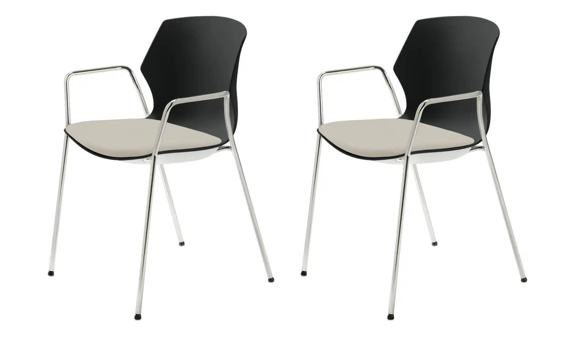 Stapelstuhl  2er Set MyPrimo ¦ beige ¦ Maße (cm): B: 55 H: 80,5 T: 53.0 Stühle > Küchenstühle > Küchenstühle mit Armlehnen - Höffner