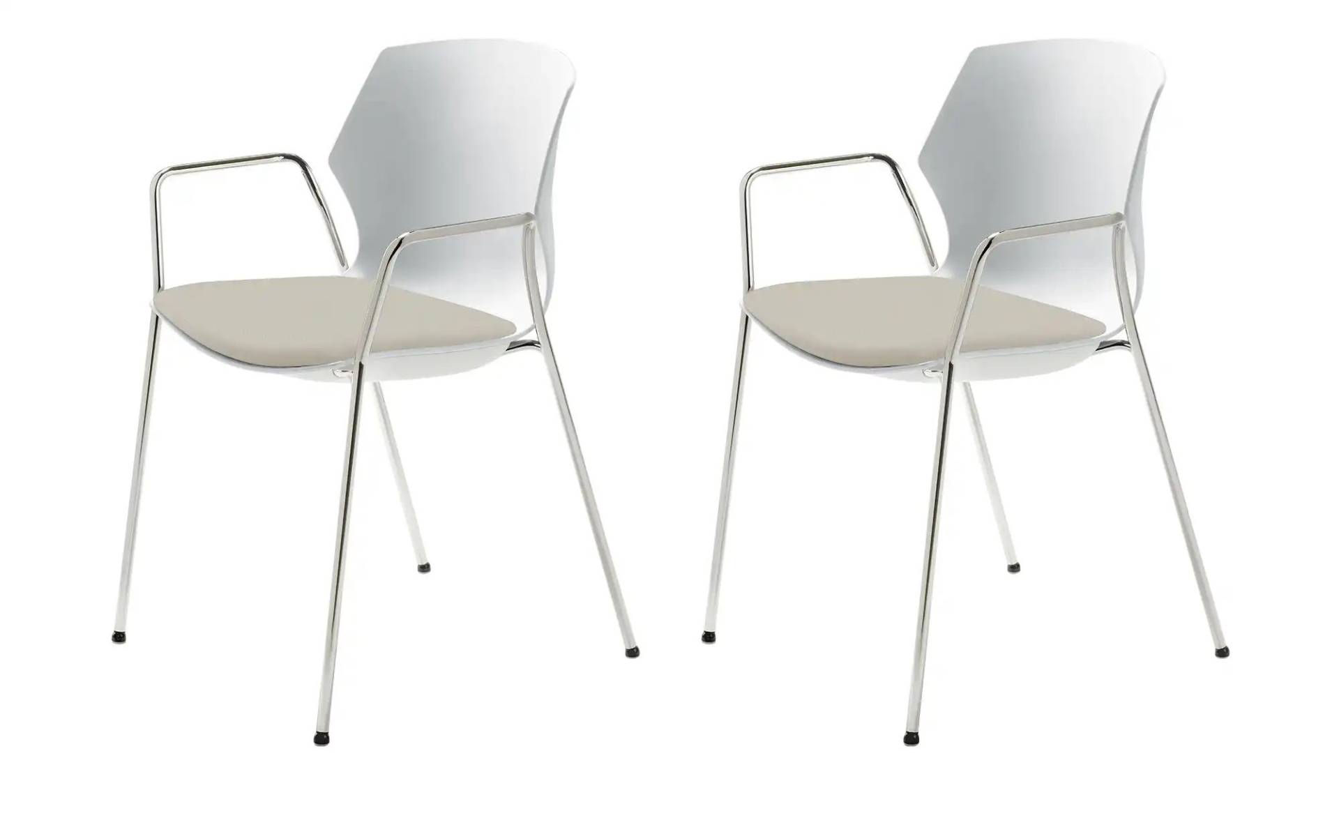 Stapelstuhl  2er Set MyPrimo ¦ beige ¦ Maße (cm): B: 55 H: 80,5 T: 53.0 Stühle > Küchenstühle > Küchenstühle mit Armlehnen - Höffner