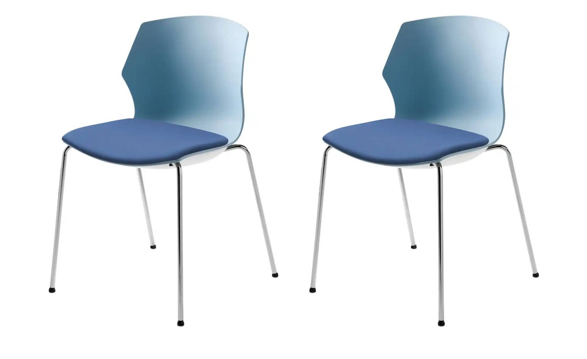 Stapelstuhl  2er Set MyPrimo ¦ blau ¦ Maße (cm): B: 51 H: 80,5 T: 53.0 Stühle > Küchenstühle > Küchenstühle ohne Armlehnen - Höffner