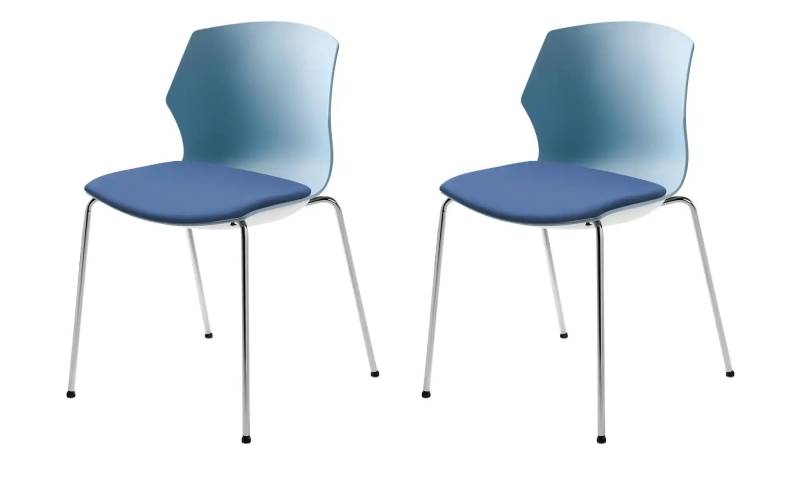 Stapelstuhl  2er Set MyPrimo ¦ blau ¦ Maße (cm): B: 51 H: 80,5 T: 53.0 Stühle > Küchenstühle > Küchenstühle ohne Armlehnen - Höffner