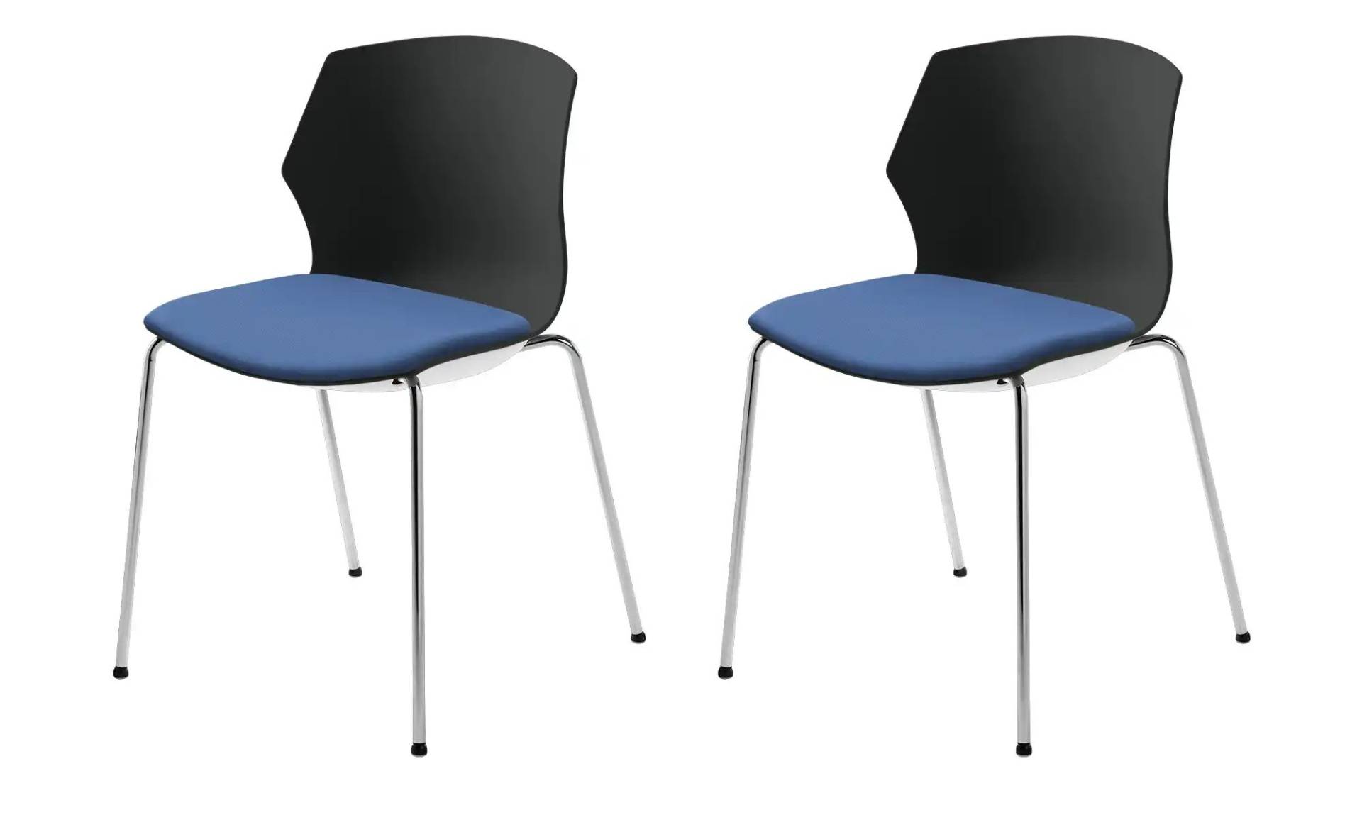 Stapelstuhl  2er Set MyPrimo ¦ blau ¦ Maße (cm): B: 51 H: 80,5 T: 53.0 Stühle > Küchenstühle > Küchenstühle ohne Armlehnen - Höffner