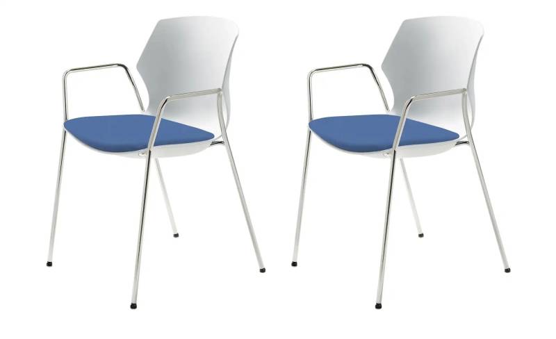 Stapelstuhl  2er Set MyPrimo ¦ blau ¦ Maße (cm): B: 55 H: 80,5 T: 53.0 Stühle > Küchenstühle > Küchenstühle mit Armlehnen - Höffner