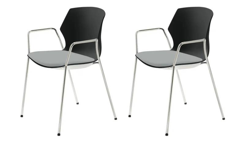 Stapelstuhl  2er Set MyPrimo ¦ grau ¦ Maße (cm): B: 55 H: 80,5 T: 53.0 Stühle > Küchenstühle > Küchenstühle mit Armlehnen - Höffner