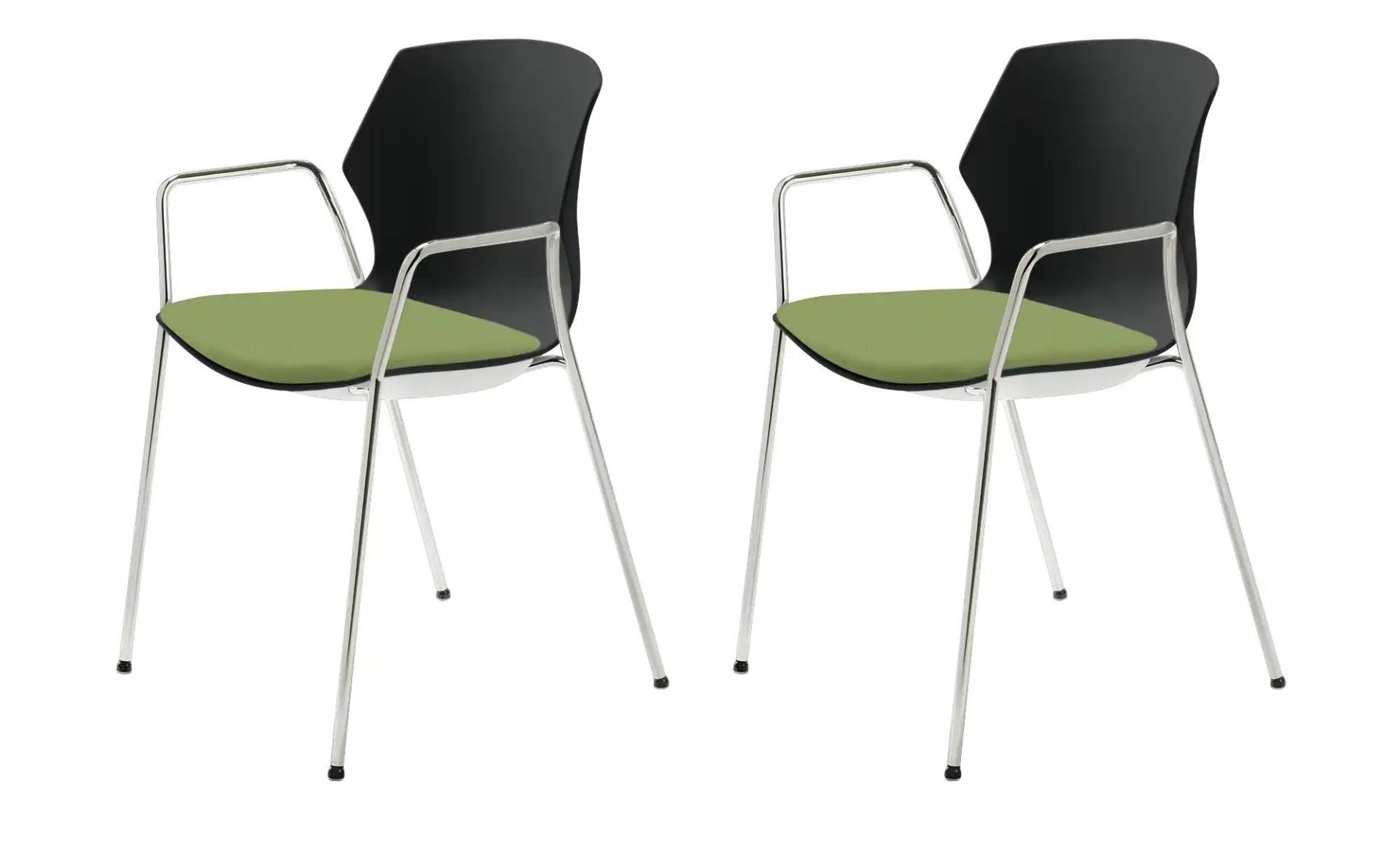 Stapelstuhl  2er Set MyPrimo ¦ grün ¦ Maße (cm): B: 55 H: 80,5 T: 53.0 Stühle > Küchenstühle > Küchenstühle mit Armlehnen - Höffner