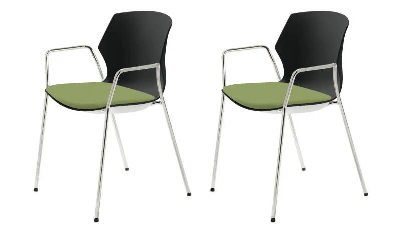 Stapelstuhl  2er Set MyPrimo ¦ grün ¦ Maße (cm): B: 55 H: 80,5 T: 53.0 Stühle > Küchenstühle > Küchenstühle mit Armlehnen - Höffner