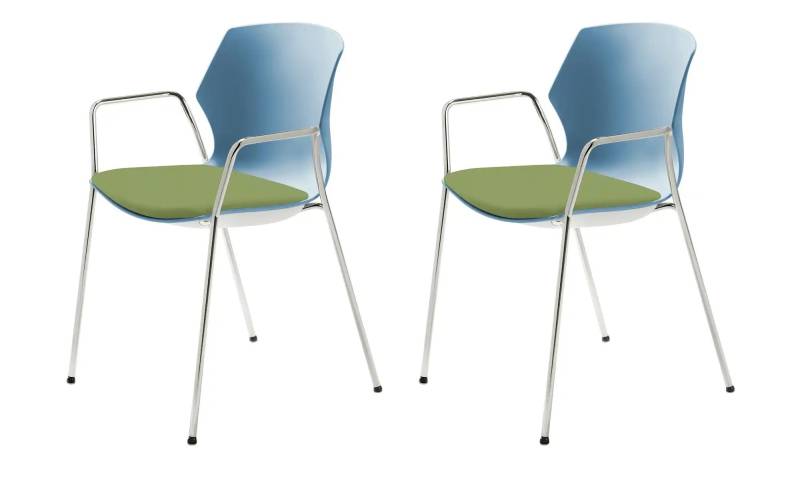 Stapelstuhl  2er Set MyPrimo ¦ grün ¦ Maße (cm): B: 55 H: 80,5 T: 53.0 Stühle > Küchenstühle > Küchenstühle mit Armlehnen - Höffner