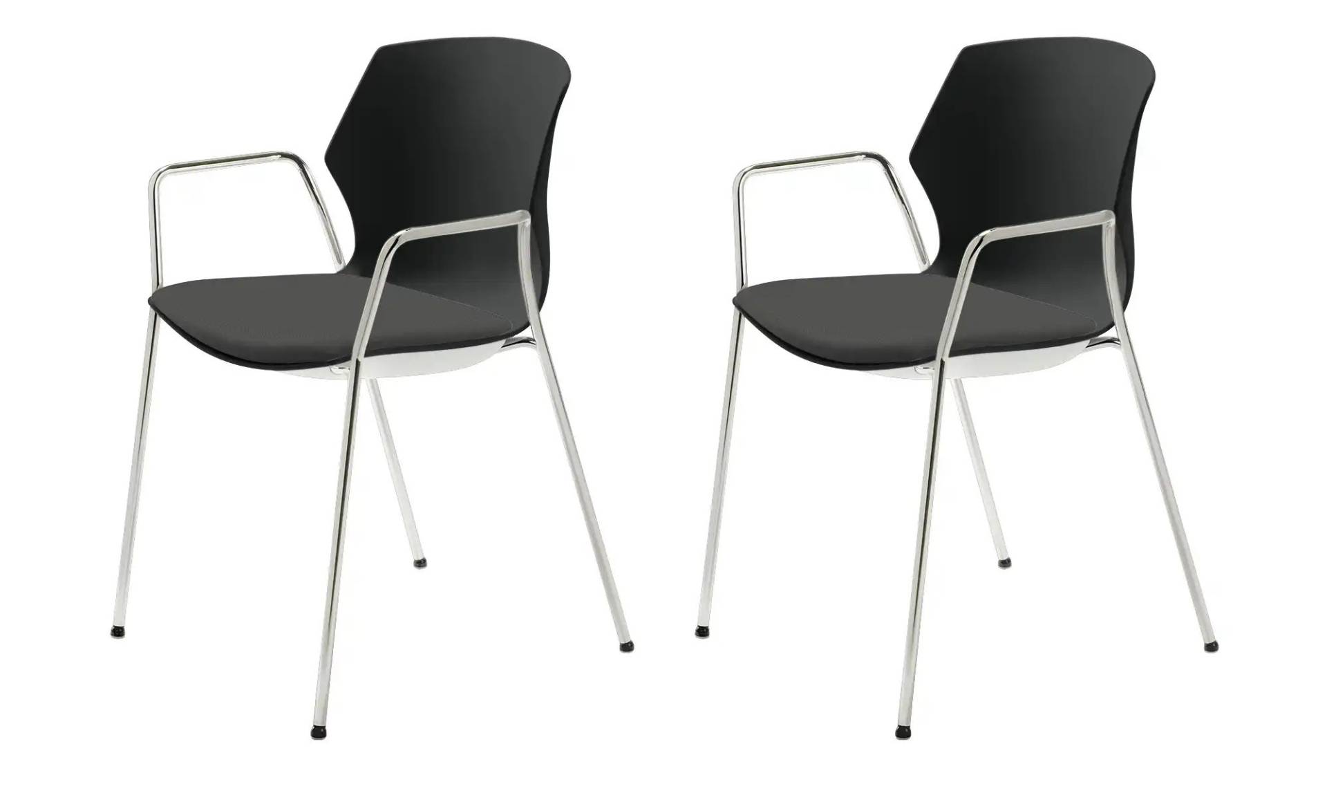 Stapelstuhl  2er Set MyPrimo ¦ schwarz ¦ Maße (cm): B: 55 H: 80,5 T: 53.0 Stühle > Küchenstühle > Küchenstühle mit Armlehnen - Höffner