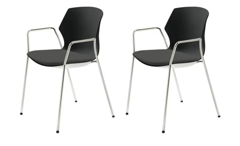 Stapelstuhl  2er Set MyPrimo ¦ schwarz ¦ Maße (cm): B: 55 H: 80,5 T: 53.0 Stühle > Küchenstühle > Küchenstühle mit Armlehnen - Höffner