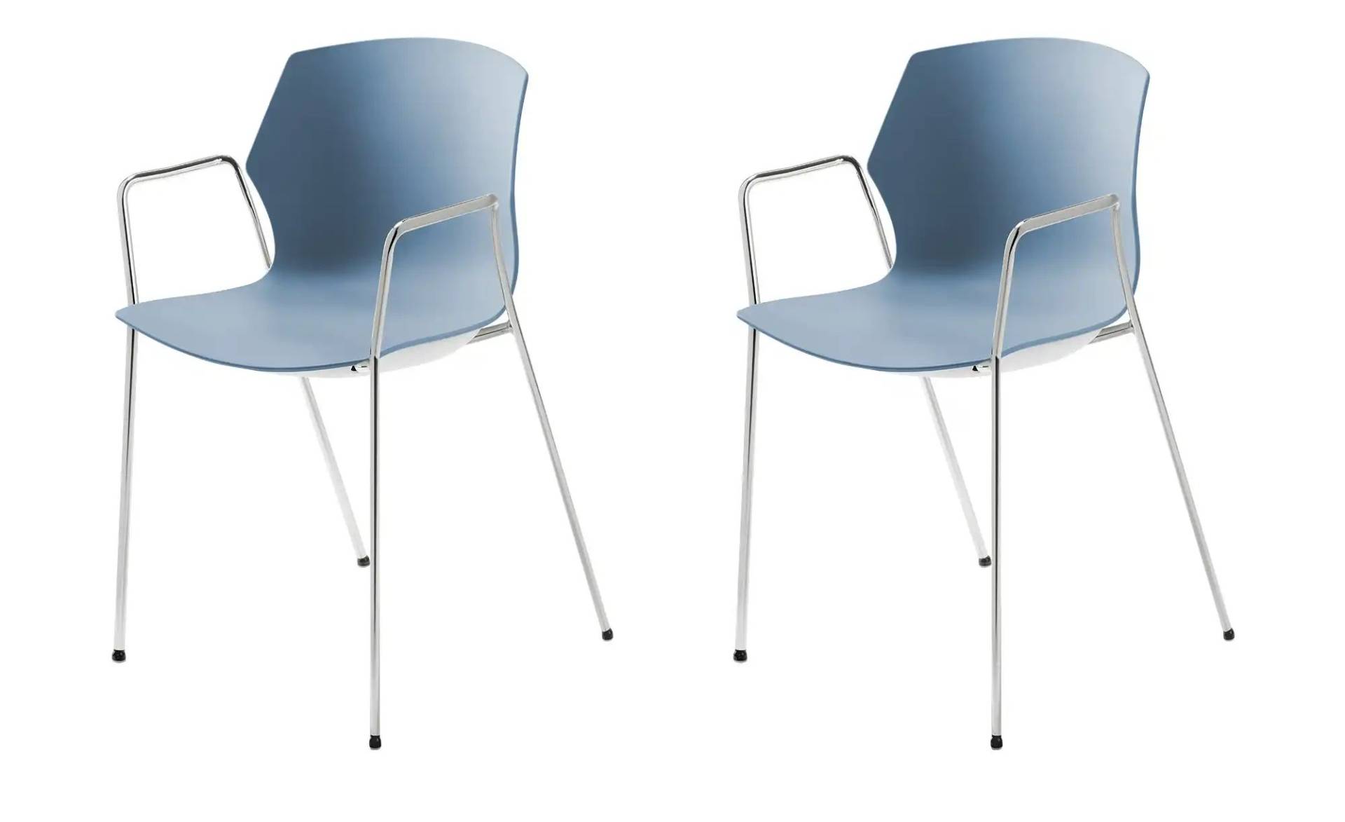 Stapelstuhl  2er Set  ¦ blau ¦ Maße (cm): B: 55 H: 80,5 T: 53.0 Stühle > Esszimmerstühle - Möbel Kraft