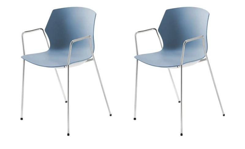 Stapelstuhl  2er Set  ¦ blau ¦ Maße (cm): B: 55 H: 80,5 T: 53.0 Stühle > Esszimmerstühle - Möbel Kraft