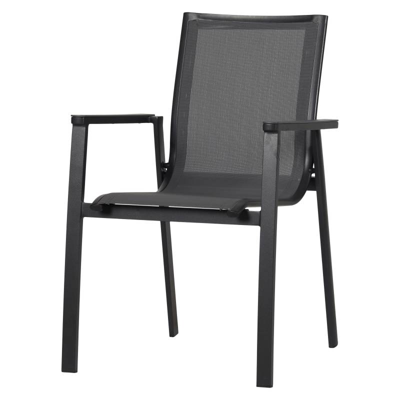Stapelstuhl 'Chiara' grau/schwarz 55 x 85 x 63 cm
