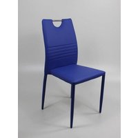 Esszimmerstuhl XENIA 4er Set Kunstleder Dunkelblau