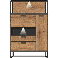 Stauraumelement 99cm MANHATTAN von Wohn-Concept Haveleiche Cognac / Metallgestell graphit