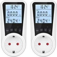 Steckdosen-Stromzähler, Dual-Tarif-Stromzähler, Energieverbrauchszähler mit hintergrundbeleuchtetem LCD-Display, Überlastschutz und Kindersicherung, Steckdosen-Stromzähler, Dual-Tarif-Stromzähler, Energieverbrauchszähler mit hintergrundbeleuchtetem LCD-Display, Überlastschutz und Kindersicherung,