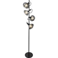 Stehlampe Glas Aluminium in Schwarz Silber 166 cm E14 Stehlampe Glas Aluminium in Schwarz Silber 166 cm E14 von Eco-Light