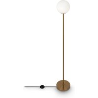 Stehlampe Metall Glas 155 cm hoch in Messing Weiß E27 von Maytoni