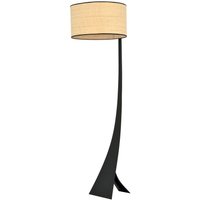 Stehlampe Metall Rattan 157 cm Modern in Schwarz Natur E27 von Emibig