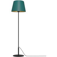 Stehlampe Metall Stoff 154 cm E27 Petrol Gold konisch von Luminex