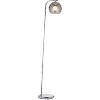 Stehlampe Rauchglas Metall 150 cm Chrom Grau Kugelschirm E27 Stehlampe Rauchglas Metall 150 cm Chrom Grau Kugelschirm E27 von Endon
