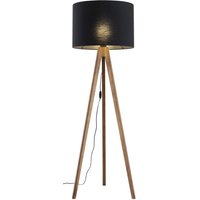 Stehlampe Schwarz 145 cm hoch Dreibein Holz Stoff E27 Stehlampe Schwarz 145 cm hoch Dreibein Holz Stoff E27 von TK Lighting