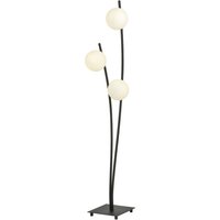 Stehlampe Schwarz Weiß 150 cm klein Metall Glas E14 3-flammig von Emibig