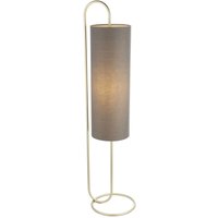 Stehlampe Stoff Metall klein 136 cm in Messing antik Grau E27 Stehlampe Stoff Metall klein 136 cm in Messing antik Grau E27 von Endon
