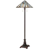 Stehlampe Tiffany Stil 157,8 cm hoch Zugschalter 2x E27 von ELSTEAD