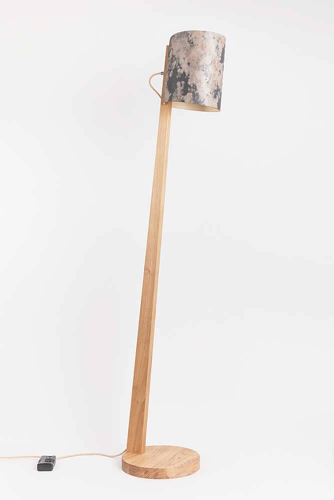 Stehlampe aus Eichenholz zylindrisch 1411 ALMUT - Stein