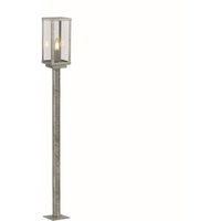 Stehlampe außen 90 cm IP44 in Silber eckig E27 Glas Metall von Searchlight