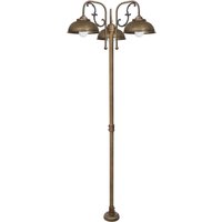 Stehlampe außen IP44 210 cm 3-flammig E27 Messing massiv von Giovanni Battista