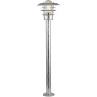 Stehlampe außen IP44 E27 98 cm in Silber Glas Metall von Searchlight
