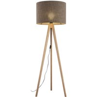 Stehleuchte 145 cm Dreibein in Kiefer Braun E27 Stoff Holz Stehleuchte 145 cm Dreibein in Kiefer Braun E27 Stoff Holz von TK Lighting