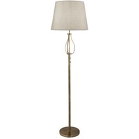 Stehleuchte 152 cm E27 in Messing Antik Creme Stoffschirm Stehleuchte 152 cm E27 in Messing Antik Creme Stoffschirm von Searchlight