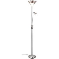 Stehleuchte 2xE27 1xE14 Metall Nickel Matt / Glas Frost Ø ca. 28 cm ca. 181,5 cm hoch