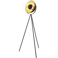 Stehleuchte Dreibein Schwarz Gold E27 144 cm Metall von Searchlight