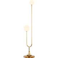 Stehleuchte Echt-Messing Glas 136 cm in Gold Weiß G9 von Zaklad Wielobranzowy Export-Import-Jupiter
