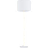 Stehleuchte Gold Weiß 160 cm aus Metall Stoff E27 Wohnzimmer von TK Lighting