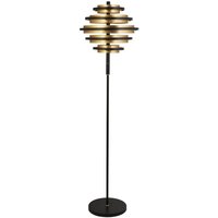 Stehleuchte LED in Schwarz Gold 2700 K warmweiß Metall von Searchlight