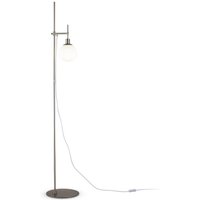 Stehleuchte Metall Glas 155 cm Nickel Weiß E14 Modern von Maytoni