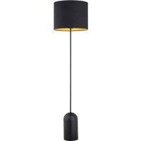 Stehleuchte Metall Stoff 142 cm in Schwarz Gold E27 von Emibig