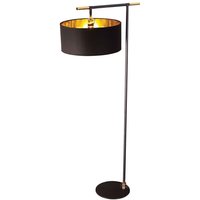 Stehleuchte Schwarz Messing 162 cm hoch E27 Stoff Metall von ELSTEAD