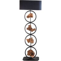 Stehleuchte Stoff Holz Schwarz 147 cm E27 blendarm Stehleuchte Stoff Holz Schwarz 147 cm E27 blendarm von Invicta Interior