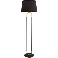 Stehleuchte Stoff Metall 161 cm E27 in Schwarz Messing von Searchlight