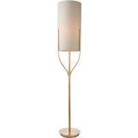 Stehleuchte Stoff Metall 165 cm in Messing Creme E27 Modern von Endon