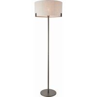 Stehleuchte groß 172,5 cm hoch in Bronze Weiß Metall Stoff E27 Stehleuchte groß 172,5 cm hoch in Bronze Weiß Metall Stoff E27 von Endon