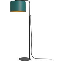 Stehleuchte klein Metall Stoff 151 cm E27 Petrol Gold von Luminex