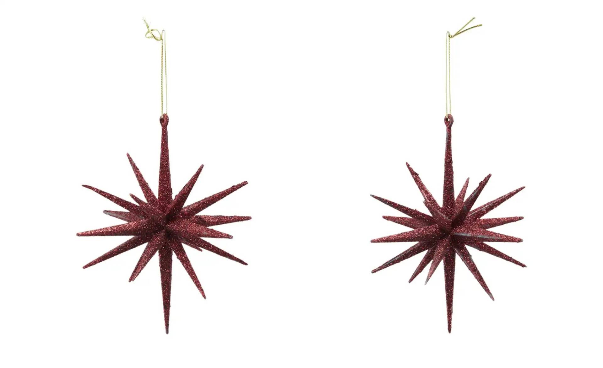 Sternanhänger  2er Set   ¦ rot ¦ Kunststoff ¦ Maße (cm): H: 15  Ø: 15 Weihnachten - Höffner